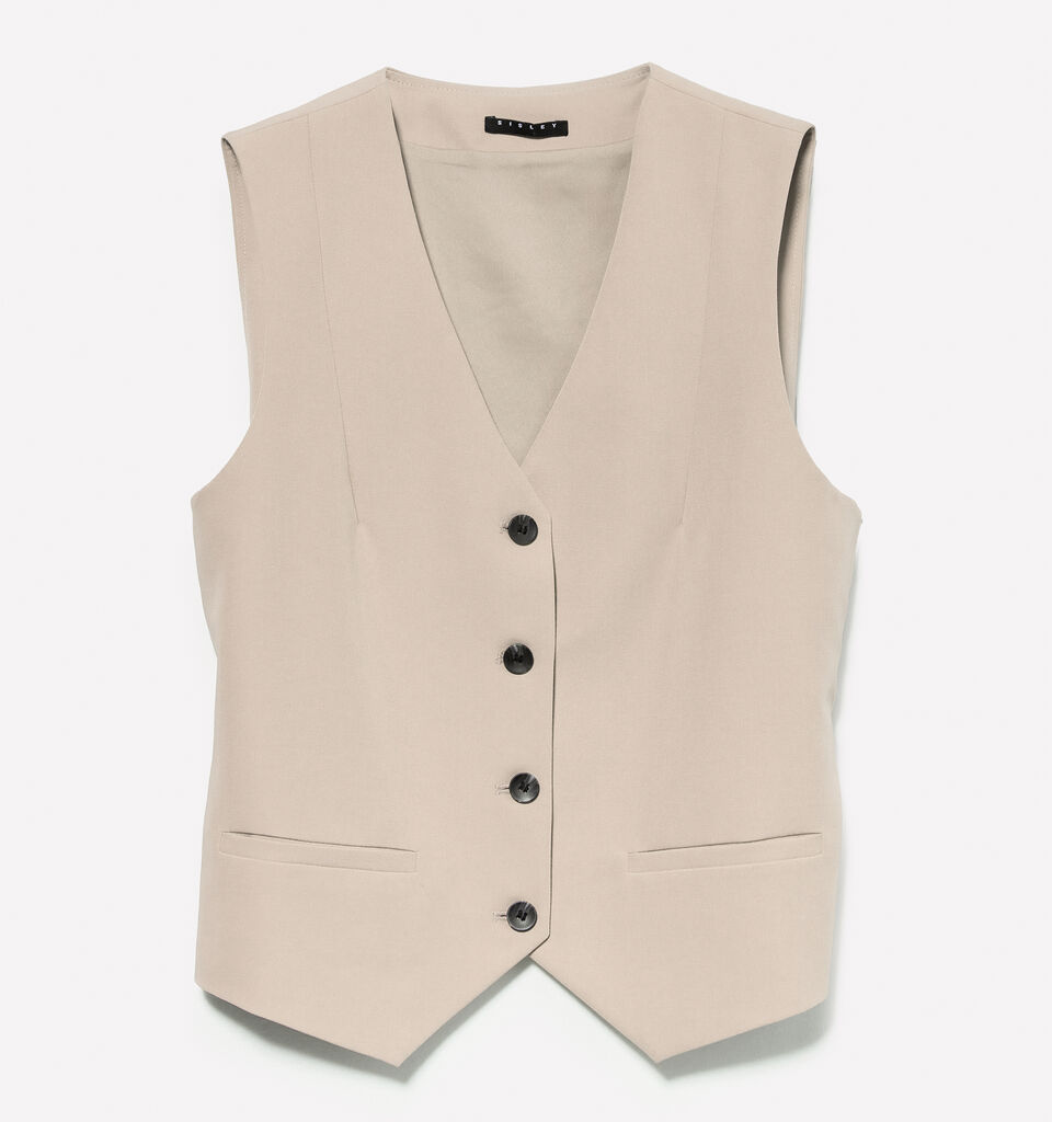 Beige Weste im Slim Fit - westen und pullunder für damen - Beige | Sisley image number 5